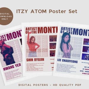 Itzy Digital Posters Artist of the Month Collection Poster Set for wall decor, wall art
