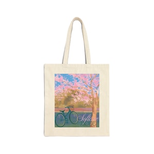Printed Cotton Canvas Tote Bag: Eco-Friendly Shopping, Travel, Gym
