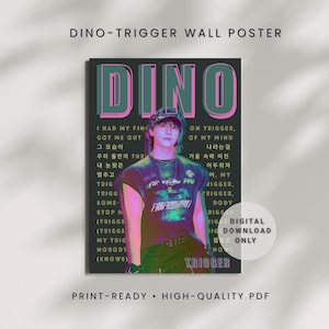 Seventeen Dino Trigger Poster | Solo Kpop Digital Download Lyrics Wall Art