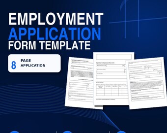Professional Employment Application Form – Editable Job Application & Hiring Template for Small Business HR