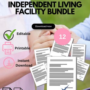 Paquete para centros de vida independiente / Negocio de residencias grupales / 12 formularios y plantillas esenciales (PDF)