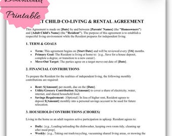 Acuerdo de convivencia entre adultos y niños / Modelo de normas de convivencia familiar (descarga digital)