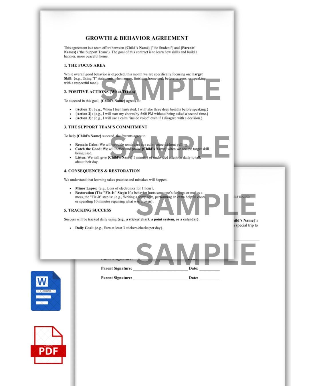 Child Behavior Contract Printable | Positive Parenting, Growth Mindset ...