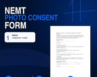 NEMT Photo Consent Form Template – Client Image Release, Marketing Authorization & Photography Permission | PDF and Word