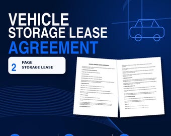Vehicle Storage Agreement | RV, Boat & Car Storage Lease | Storage Space Rental Contract Template