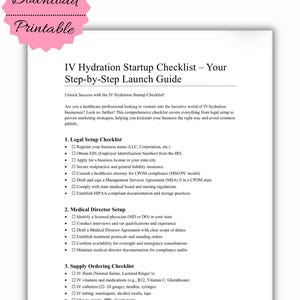 IV Hydration Business Startup Checklist: Launch Guide for Wellness Clinics (PDF Download)