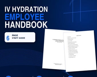 IV Hydration Employee Handbook Template – IvVTherapy Clinic Policies, HIPAA, Staff Training, Medical Spa Hr Manual