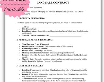 Plantilla de contrato de compraventa de terrenos / Acuerdo de financiación a plazos por parte del propietario (PDF)