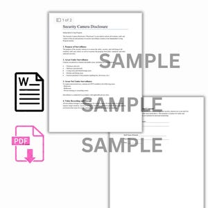 Video Recording Disclosure Statement Example Security Camera Disclosure Form for Independent Living Facility ...