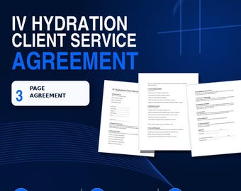 IV Hydration Client Service Agreement – IV Therapy Consent & Service Contract for Med Spa and Mobile IV Clinics