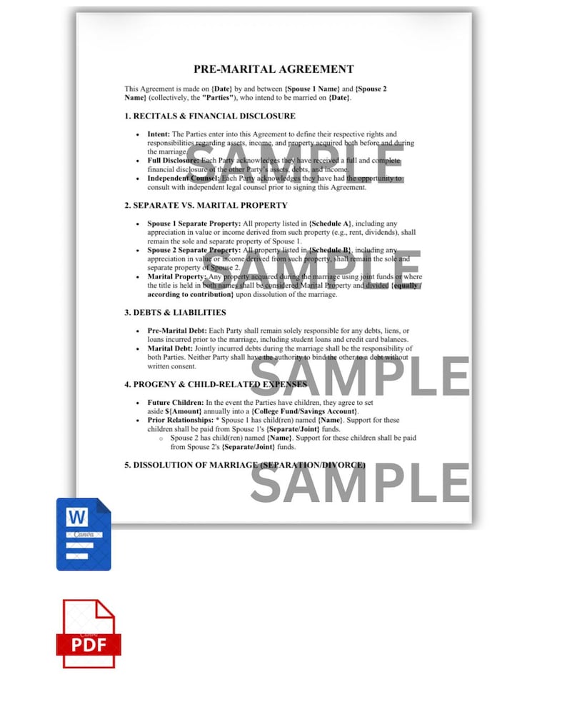 Premarital Agreement Template Professional Prenuptial Agreement