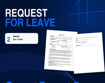 Employee Leave Request Form Template – Vacation, Sick, Personal, Bereavement & Unpaid Time Off HR Form | PDF and Word