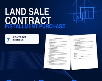 Land Contract Template – Owner Financing & Installment Land Sale Agreement for Buyer and Seller