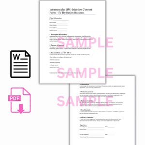IM Injection Consent Form for IV Hydration Clinics | Vitamin Shot ...