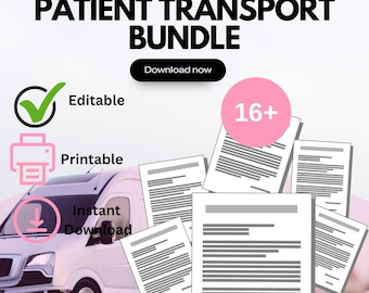 Paquete de formularios de operaciones comerciales de NEMT / Más de 16 plantillas imprimibles (PDF y Word)