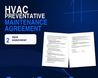 HVAC Preventative Maintenance Agreement Template – Heating & Cooling Service Contract for HVAC Contractors