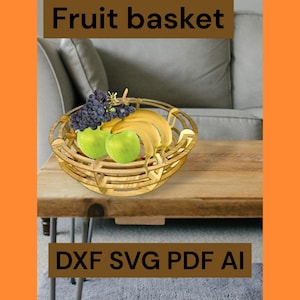 Fruit Basket SVG Bundle – Laser Cut File for Wooden or Acrylic Basket – Digital Download