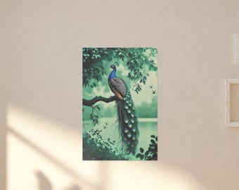 Peacock Canvas Print, Exotic Bird Wall Decor
