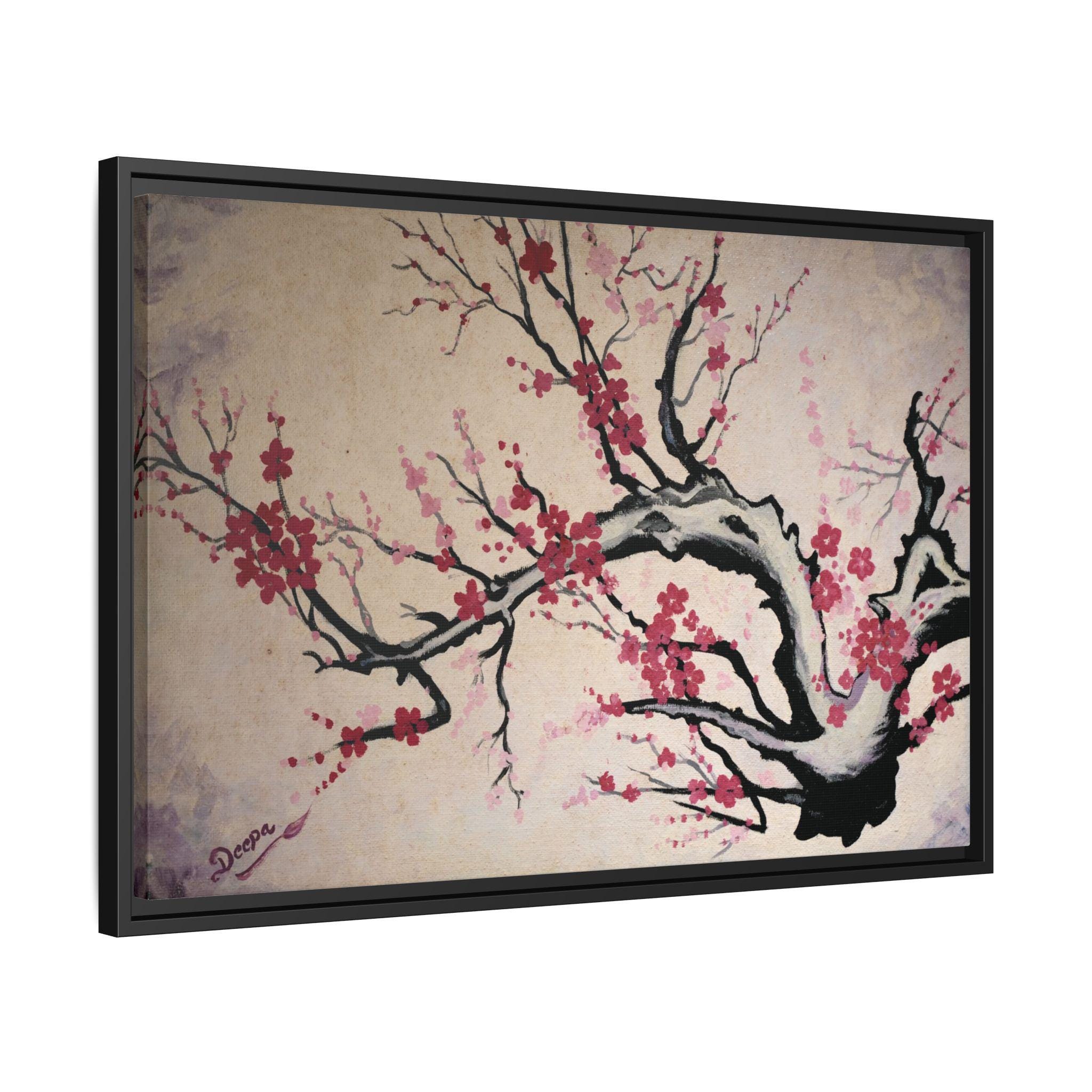 Cherry Blossom Wall Art Print | Pink Floral Tree Canvas | Spring Nature ...