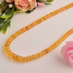 Natural Yellow Sapphire Faceted Beads, Yellow Sapphire Faceted  Rondelle Beads, Handmade Beads, Sapphire Beads, Gift For Her