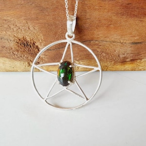 Natural Opal Pendant, Black Opal Pendant, 925 Sterling Silver Pendant, Fire Opal Pendant, Handmade Necklace, Gift Pendant