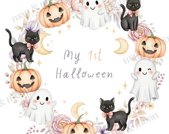 Baby first Halloween png, baby Halloween png, my first Halloween, baby girl Halloween png, newborn Halloween,onesie, 1st Halloween girl