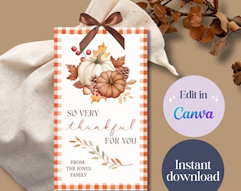 Fall appreciation, thankful gift tag, fall teacher tag, coworker gift tag, neighbor gift tag,fall treat tags,autumn gift tags, thanksgiving
