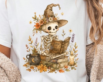 Floral skeleton png, floral fall, girlie fall, fall vibes, floral pumpkin png, boho Halloween, preppy halloween, summerween, day of the dead