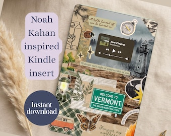Noah kahan, kindle inserts, noah kahan merch, printable kindle insert, bookish kindle case insert, book lover, kindle girlie