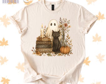 Floral skeleton png, spooky books, floral fall, girlie fall, fall vibes, floral pumpkin png, boho Halloween, preppy halloween black cat png