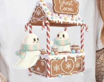 Cute Christmas ghost, ghost Christmas png, Christmas vibes png, Halloween Christmas, scary Christmas, spooky Christmas, ghost tumbler wrap