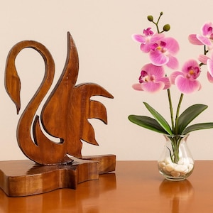 Wooden Swan Table Decor