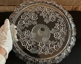 Vintage Mikasa Carmen Pattern Pedestal Cake Stand by Walther Glass W. Germany