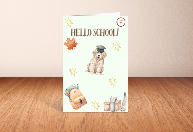 Back to School Printable Foldable Card | A4 PDF With A6 Cutout | First ...