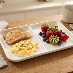 Divided Serving Plate Template PDF | Ceramic Snack Tray Pattern | Printable Compartment Dish Mold | Digital Download Pottery Guide