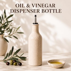 Plantilla de cerámica para dispensador de aceite y vinagre / Patrón de botella de arcilla (descarga en PDF)