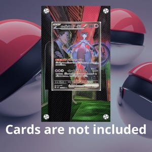 Mewtwo ex Team Rocket - Acrylic Card Frame - Birthday Display Gift - 9x15cm Black