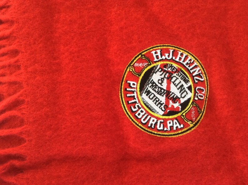 Collectible Red Heinz Wool lap blanket 50\u201d x 60\u201d Like New