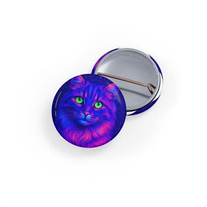 Colorful Cat Enamel Pin, Funky Cat Lapel Pin, Cute Cat Accessories, Cat Lover Gift, Unique Denim Jacket Pin