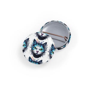 Cat Design Round Pins, Cute Cat Pins, Cat Lover Accessories, Fun Enamel Pins, Unique Cat Gifts, Cat-themed Badge