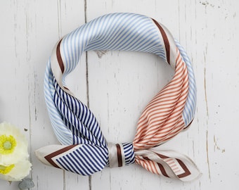 Color Block Mulberry Silk Neck Scarf Limited Edition – “color Blocks” Silk Scarf | 100% Mulberry  main image 4