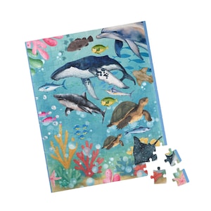 Cape Verde Ocean Animals Puzzle  110 Piece Educational Jigsaw for Kids 5+, African Sea Life Learning Toy, Travel Gift, Cape Verdean Culture