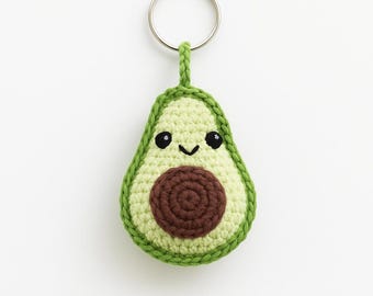 Sleutelhanger amigurumi avocado sleutelhanger haakpatroon pdf, directe download DIY tashanger, beginnersvriendelijk