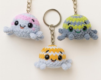 Handmade Crochet Spider Keychain | Cute Amigurumi Bag Charm | Plush Spider Accessory
