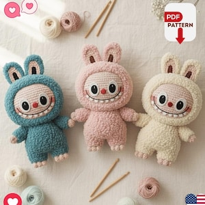 Smiling Bunny Amigurumi Crochet Pattern – Cute Bunny Plush PDF Tutorial