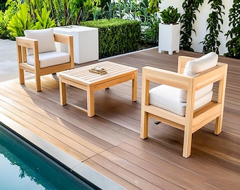 DIY Outdoor Chair & Coffee Table Plans: 2x4 Patio Furniture (PDF Download)