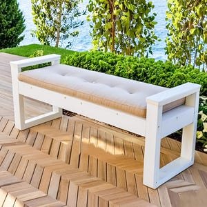 Outdoor Seating Bench Woodworking Plans PDF – Easy DIY Patio Bench Build for Beginners - Digital Download
