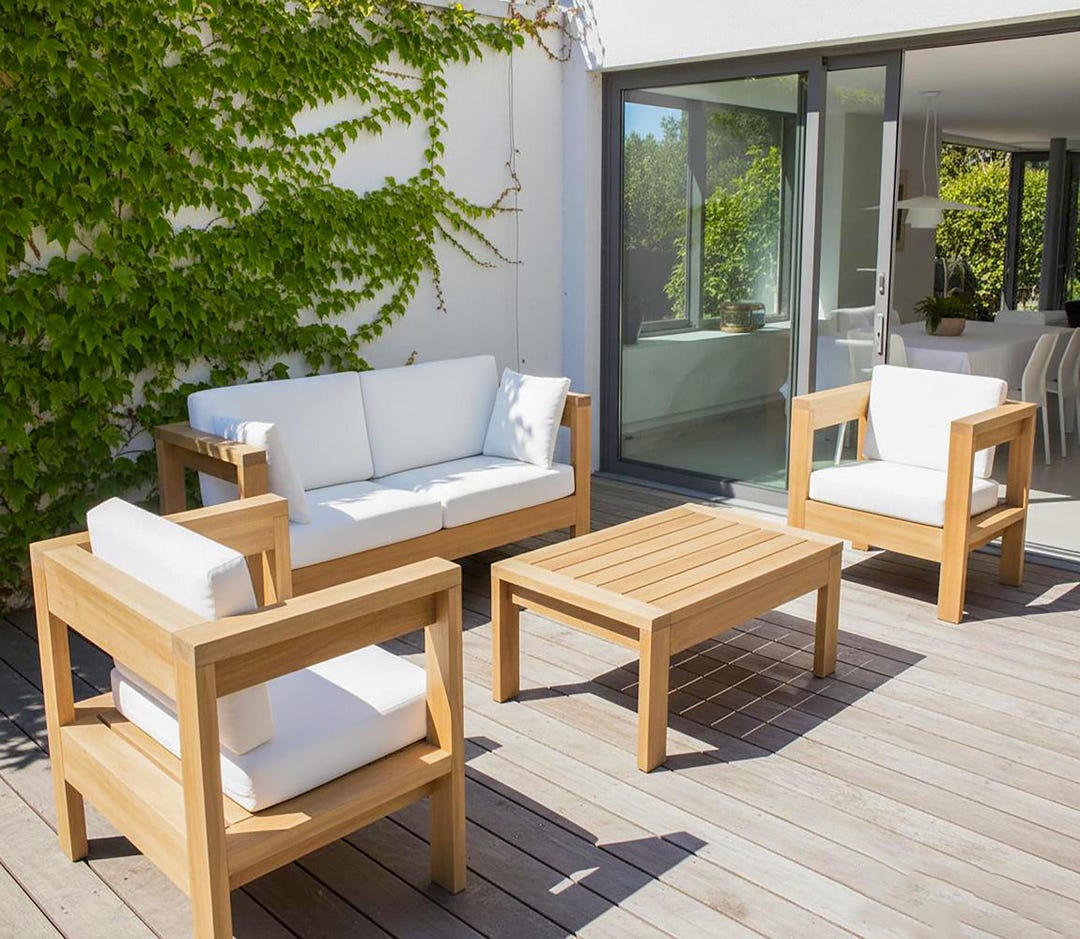 Outdoor Sofa Set Plans: DIY 2x4 Wood Patio Furniture Build Guide - Step ...