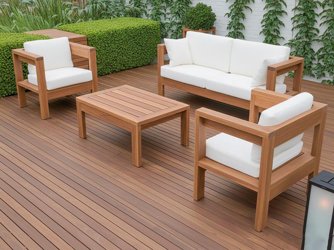 Outdoor Sofa Set Plans: DIY 2x4 Wood Patio Furniture Build Guide - Step ...
