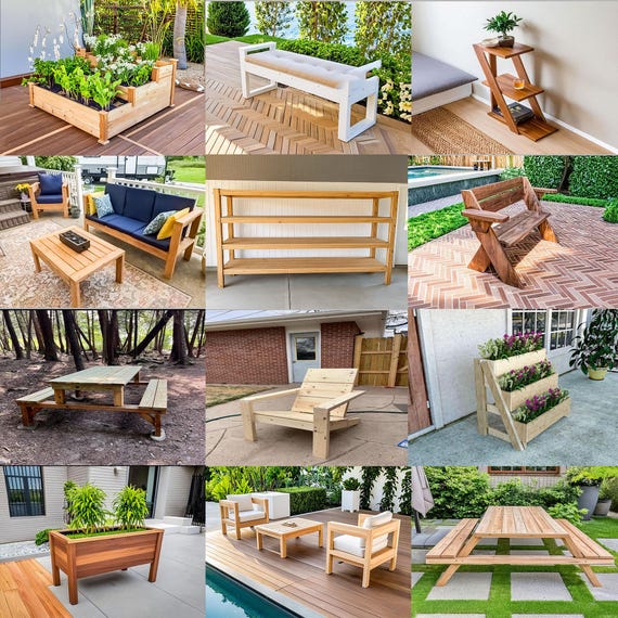 DIY Woodworking Furniture Plans: 12-in-1 Outdoor Garden Projects For Beginners (PDF Download)